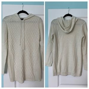Knit hoody sweatshirt